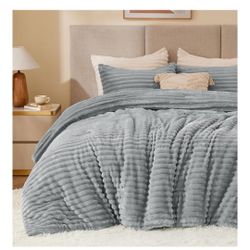 Queen Size Comforter Set Light Gray