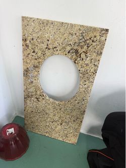 Granite bathroom sink with backsplash