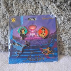 Disney Parks Aladdin Booster Pin Set New