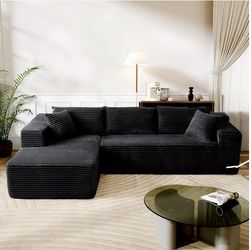 104” ChicFurnit Cloud Sectional Couch – Black – $300 OBO