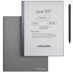 reMarkable 2 - 10.3" Paper Tablet w/ Marker Plus and Polymer Weave Folio - Grey