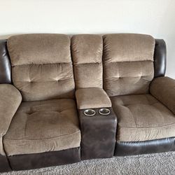 2 Piece Recliner Sofa & Loveseat