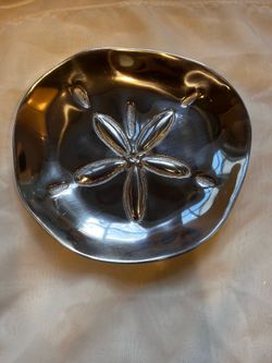 Mariposa Sand Dollar Aluminum Catchall | Coastal Ring Dish | Trinket Dish