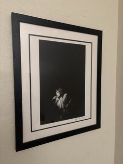 Signed James Fortune - Framed Photo of Mick Jagger #1/75 First Edition Rolling Stones 1972 Nicaragua Earthquake - Los Angeles Charity Forum