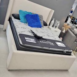 Modern Boucle Upholstered Bed Frame- Shop Now Pay Later.