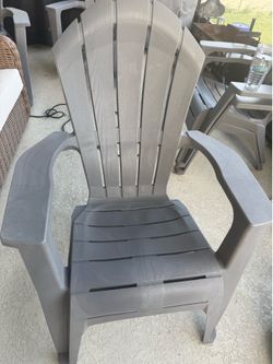 Gray plastic andorandok outdoor patio chairs