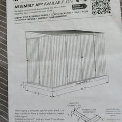 ABSCO BIKE SHED 10'Wx5'Dx5'11"H,6'10"H