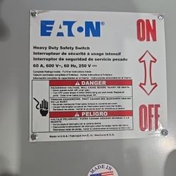 Eaton 60A And 100A  600V Heavy Duty Safety Switch Disconnect Boxes, 