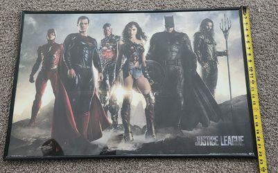 Justice League Poster DC Comics Batman, Superman, Flash, Wonder Woman, Aquaman