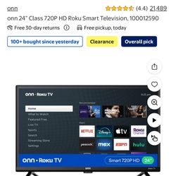 24 “ Roku Tv With Remote 