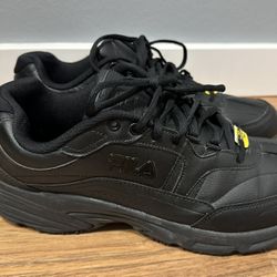 Mens Fila Memory Foam  Slip Resistant Work Shoes Black Size 13