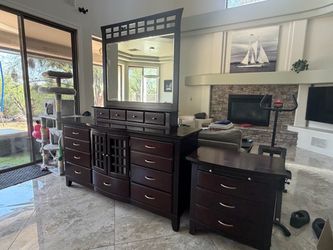 Cherrywood, dresser with mirror and nightstand