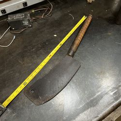 Huge 26” OAL Hand Forged Blacksmith Cleaver Through Tang No Maker Hog Splitter