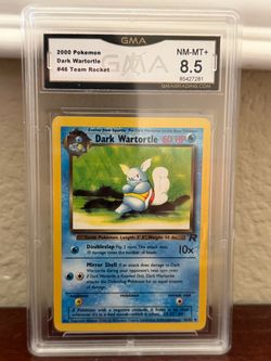 2000 Pokemon Dark Wartortle Team Rocket First Edition GMA 8.5
