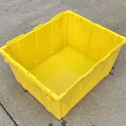 Used 15 Gallon Yellow Plastic Storage Container