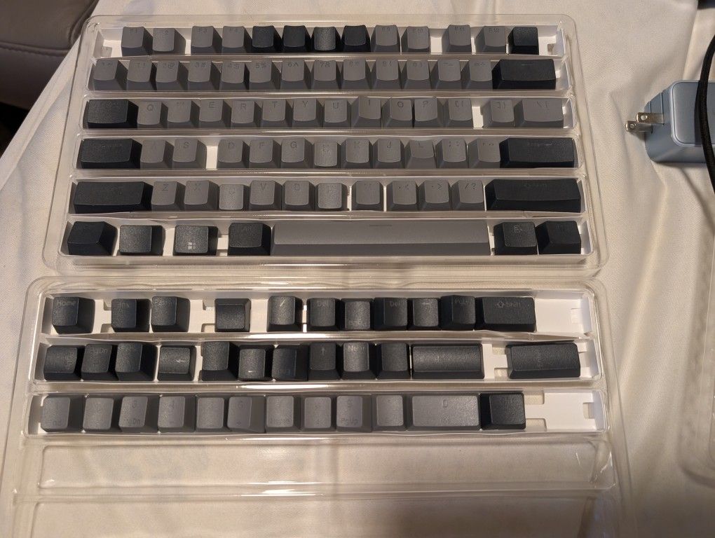 Two Tone Shine Through Keycap Set Gray Plus Bonus Keycaps