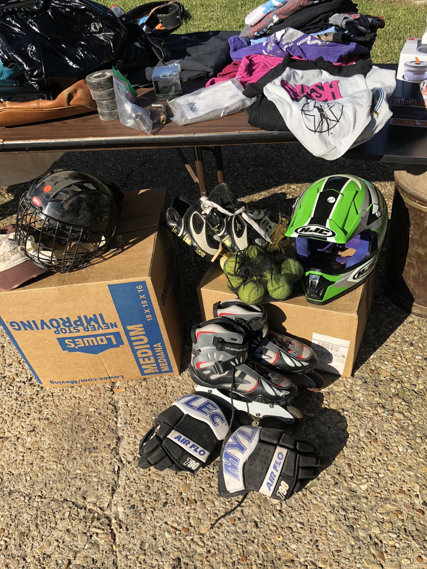 Roller blades and hockey