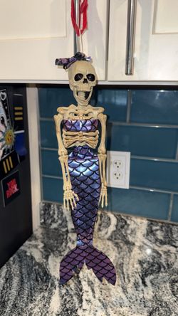 Holiday Home 16” Hanging Purple Mermaid Skeleton Halloween Decor