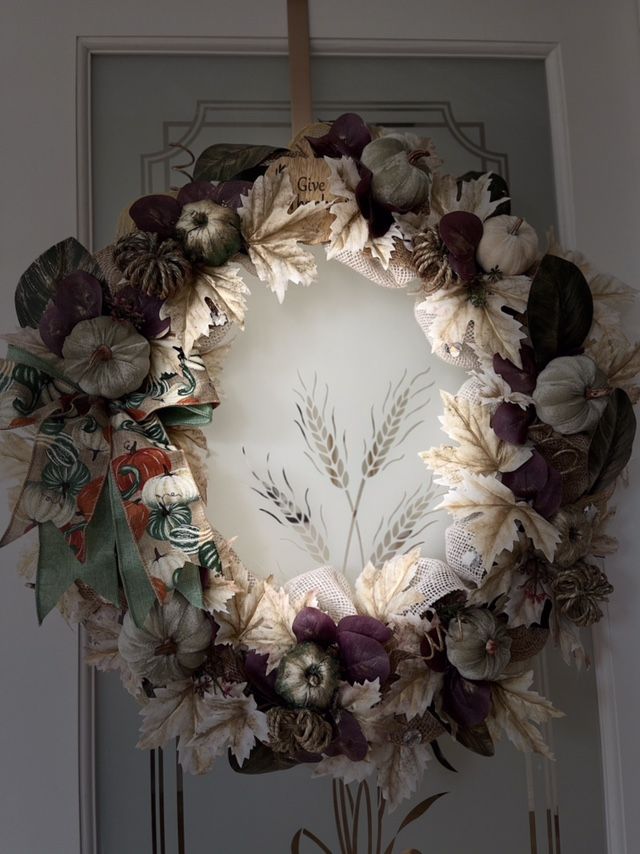A Retro Style Fall Wreath And Wall Decor
