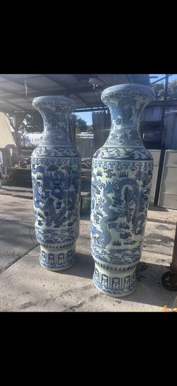 Oriental Porcelain Hand Painted Vases