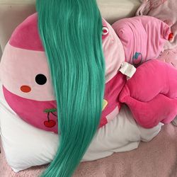 Aqua blue wig