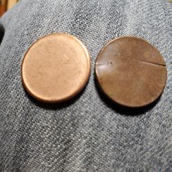 B6SX100 ERROR BLANK PLACHETS 2 LOT LINCOLN PENNIES 