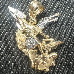 14k Gold ~ Michael Archangel Pendant 