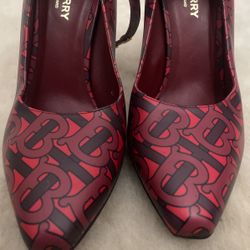 Red Burberry TB Monogram Heels 