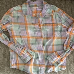 Girls Plaid Button Up
