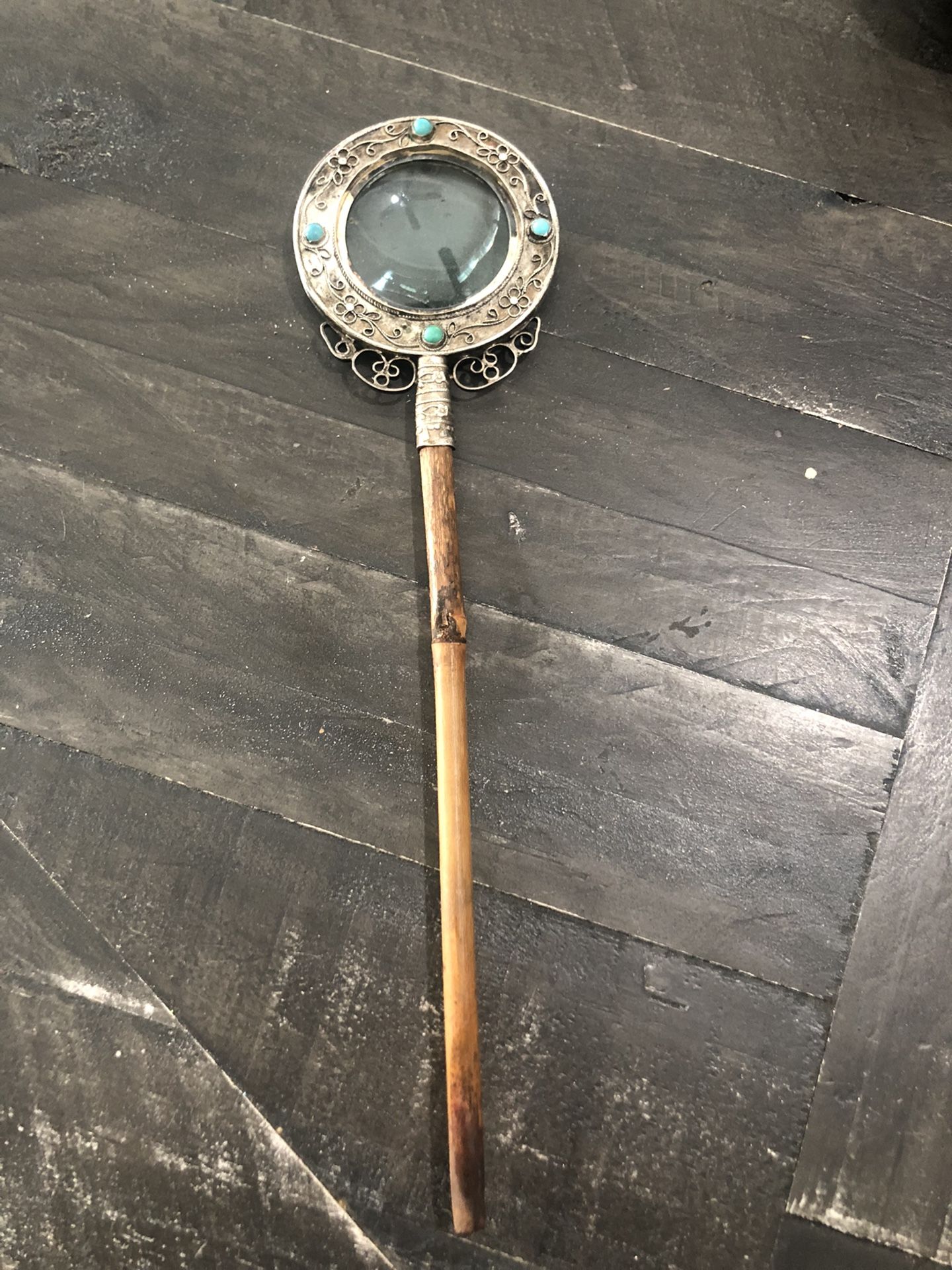 Antique magnifying Glass With Beautiful Stones 