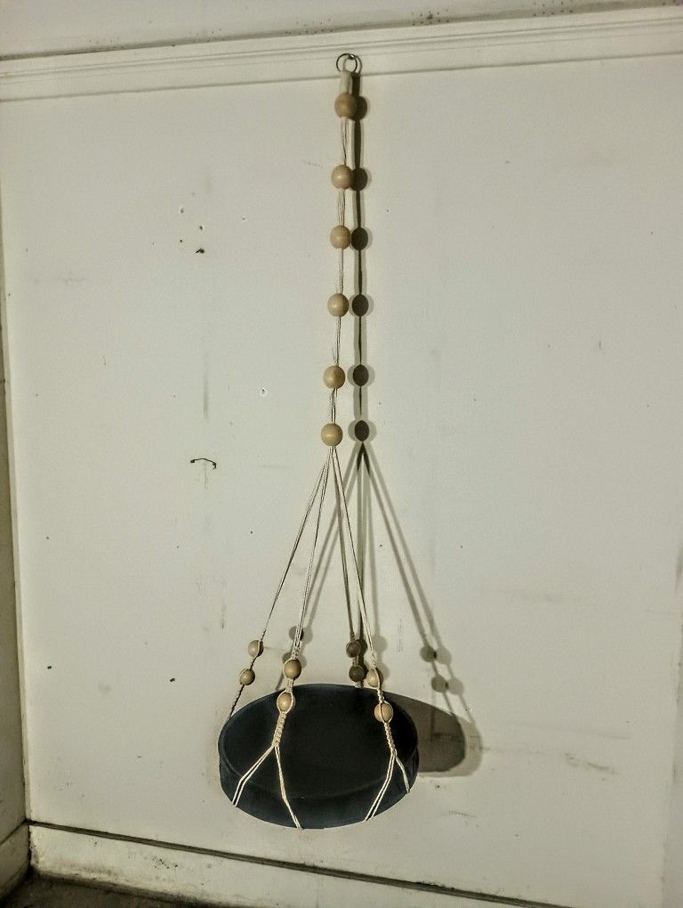 Macrame Plant Hanger with Wooden Beads