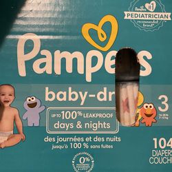 Unopened New Box Of Pampers Baby-Dry Size 3 - 104 Diapers