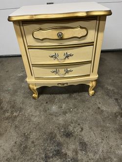 Vintage Nightstand 70s Sears Bonnet Hollywood Regency~French Provincial~