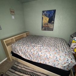 Retro Full Size Bed Frame With Storage