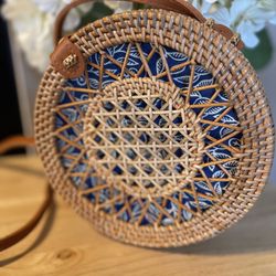 Round Rattan Purse