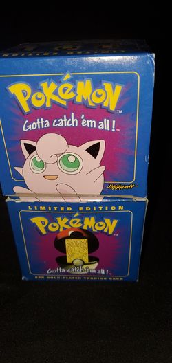 Pokemon BurgerKing 1999 limited 23kt Gold card. Jigglypuff. Box has ware,pokeball unopened
