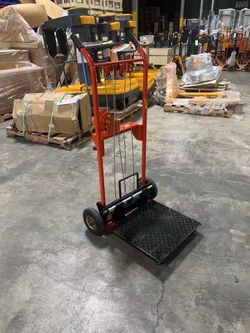 Material Lift Stacker with Winch 440 lbs Capacity, 40.5/35.4" Lift Height
