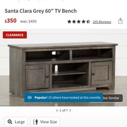 Santa Clara Brown 60" TV Bench
