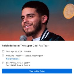 Ralph Barboza 4/25, Front row, Seattle 