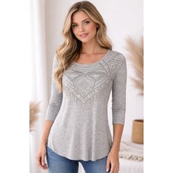 Maurice’s Gray 3/4 Sleeve Blouse