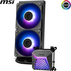 MSI MAG Coreliquid A15 240 Black- AIO ARGB Liquid Cooling - 240mm Radiator - Dual 120mm ARGB PWM Fans - EZ Connect - Uni Bracket - LGA 1700/1851/AM5/A