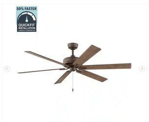 Hampton Bay Dalton 60 in. Indoor/Covered Outdoor DC Motor Flat Bronze Ceiling Fan - New