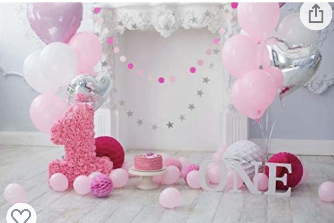BELECO 6x4ft Fabric Cake Smash Backdrop First Birthday Decor Baby Girl 1st Bday
