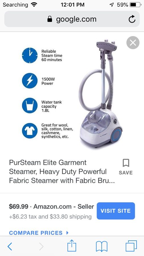 Pure steam clothes steamer
