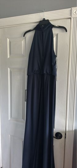 Adrianna Papell Satin Crepe Gown - Dark Navy Size 10