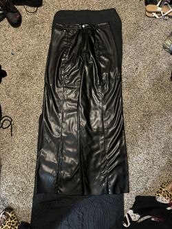 Pleather Straight Front Slacks