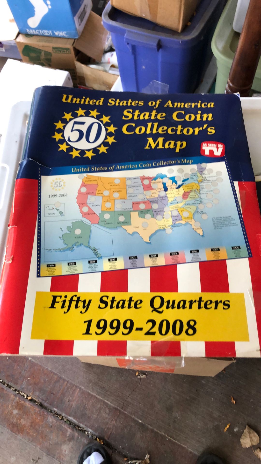 Complete 50 State Commemorative Quarters Collector’s Map 18”H x 15” W 1(contact info removed)