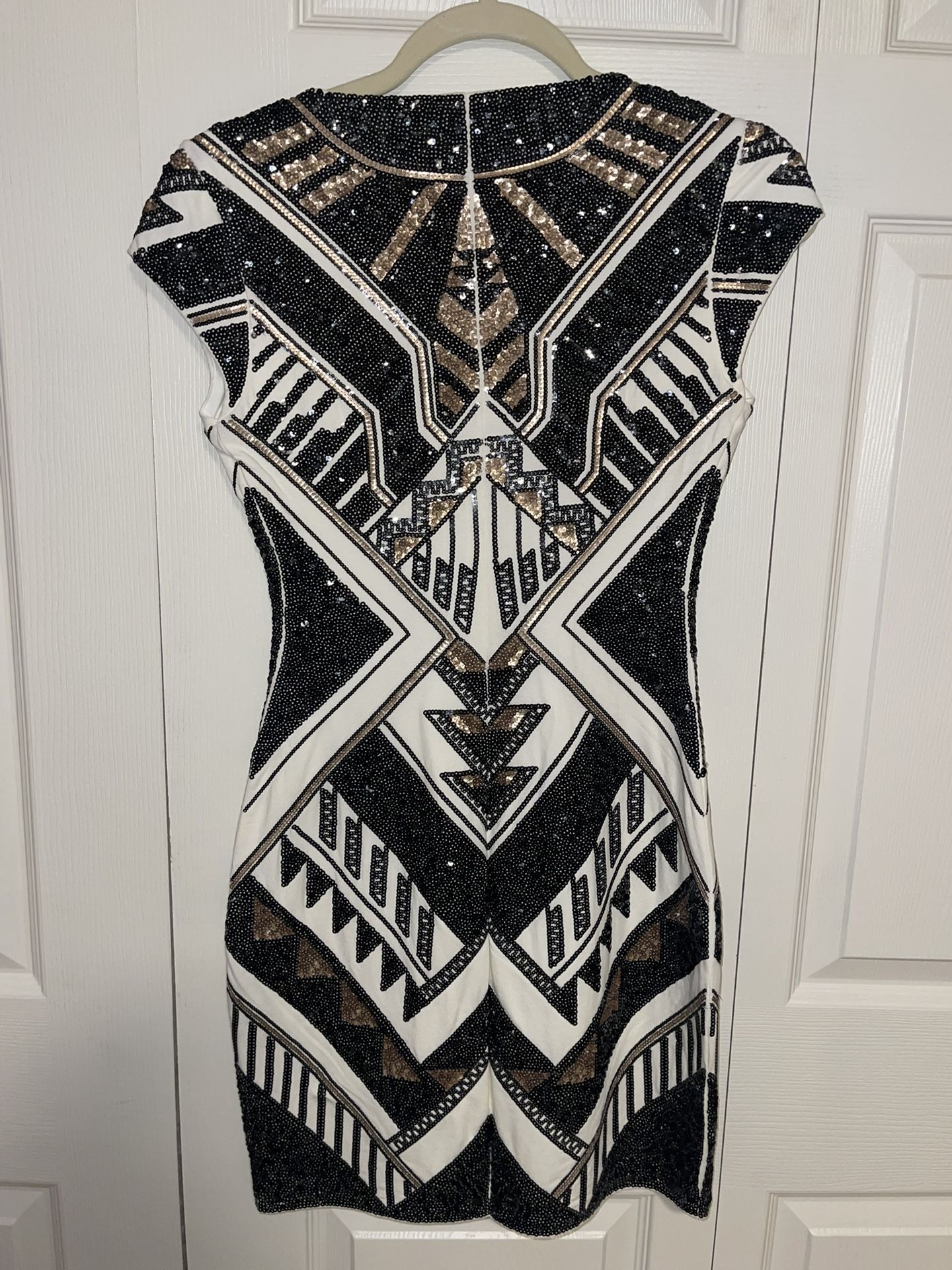 Short Sleeve Body on Sequins Dress
