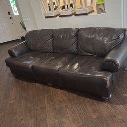 Brown Leather Sofa