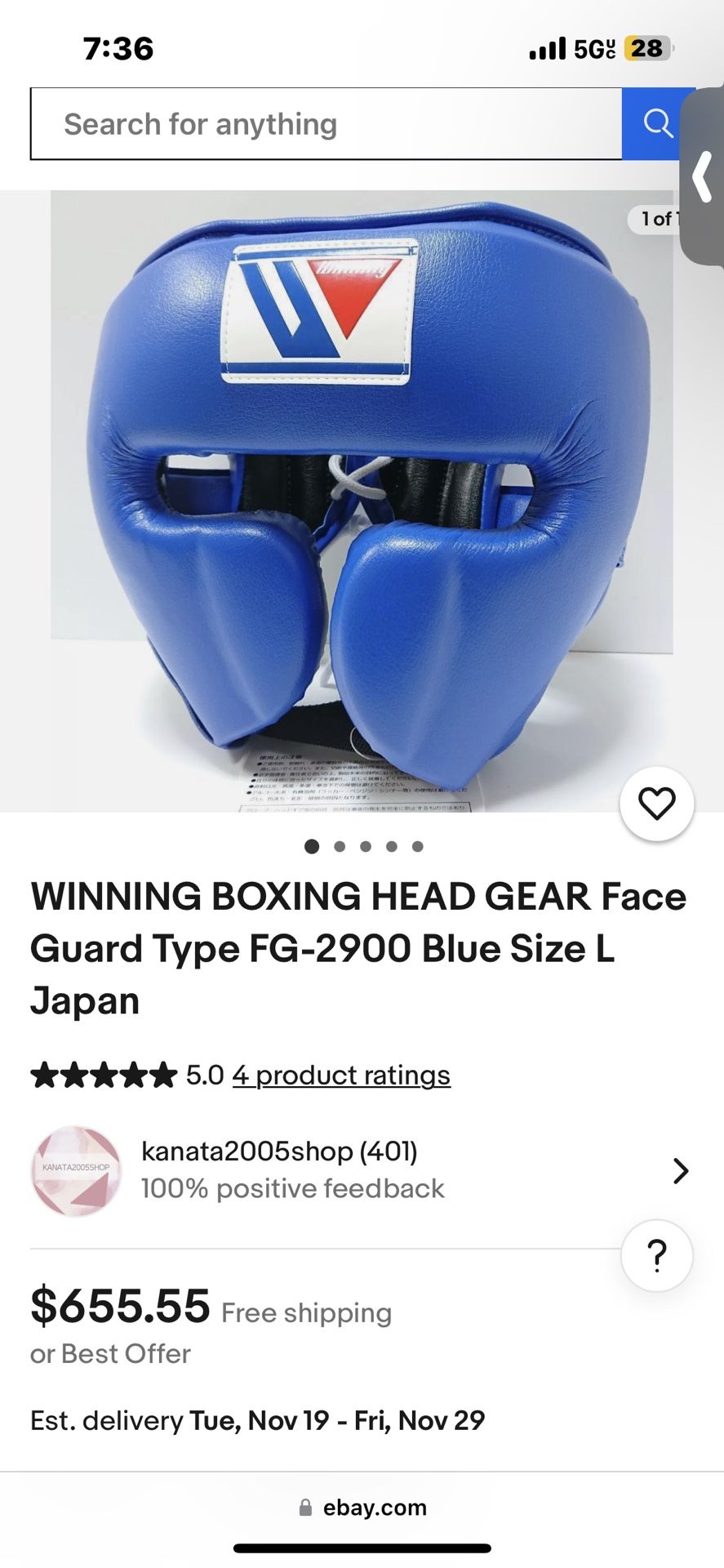 Winning Head Gear Large Blue